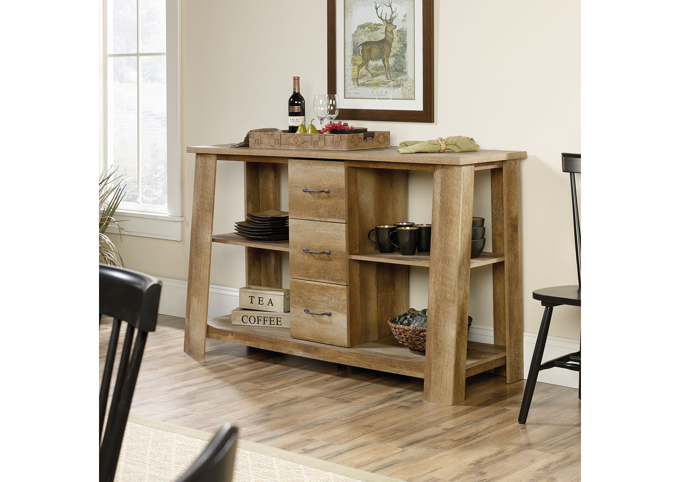 Boone Mountain Craftsman Oak Credenza,Sauder